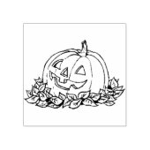 Pompoengezicht 3, kunststempel 	rubberstempel (Afrduk)