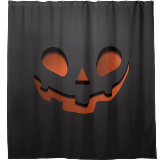 Pompoengezicht Halloween thema Douchegordijn (Voorkant)