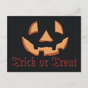 Pompoengezicht voor Halloween Briefkaart