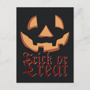 Pompoengezicht voor Halloween Briefkaart