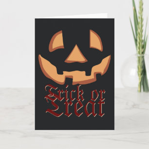 Pompoengezicht voor Halloween Kaart