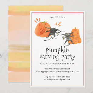 pompoengravure Uitnodiging voor Halloween Party