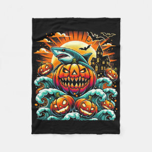 pompoenhaai Halloween Fleece Deken