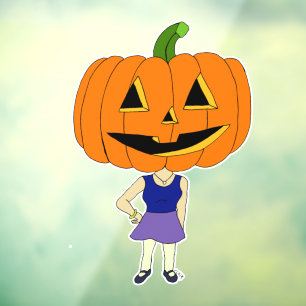 pompoenhoofd chibi raamsticker