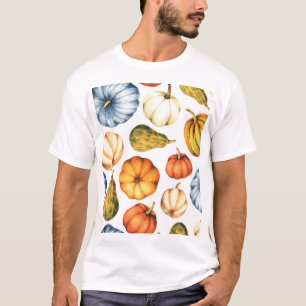 Pompoenillustratie: Naadloze Waterverf T-shirt