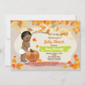 Pompoenjongen doucht rustige herfst kaart (Voorkant)