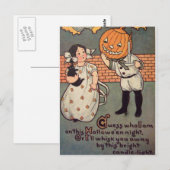 Pompoenjongen ( Halloween Kaart) Briefkaart (Voorkant / Achterkant)
