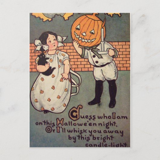 Pompoenjongen ( Halloween Kaart) Briefkaart (Voorkant)