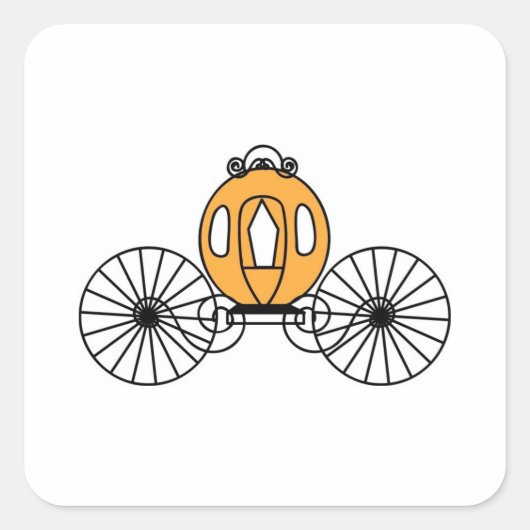 Pompoenkleurige coach vierkante sticker (Voorkant)