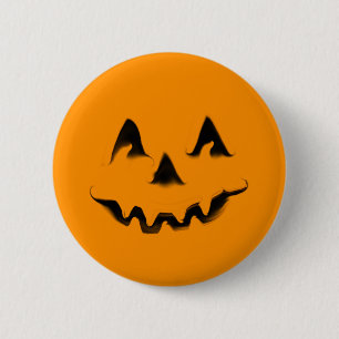 Pompoenknop glimlachen ronde button 5,7 cm