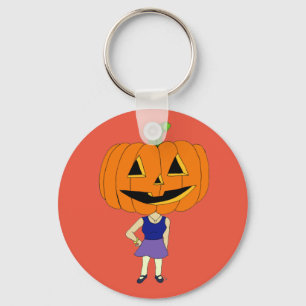 pompoenkop chibi girl sleutelhanger
