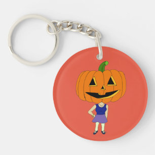 pompoenkop chibi girl sleutelhanger