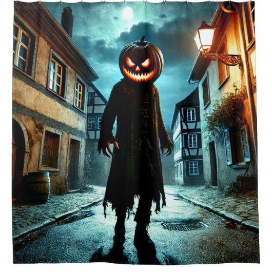 Pompoenkop Douchegordijn (Voorkant)