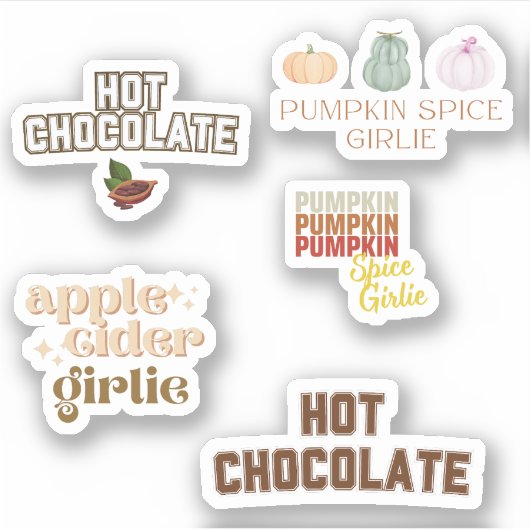 Pompoenkruid, appelcider, warme chocolademelk sticker (Voorkant)