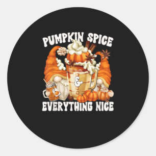 Pompoenkruid en alles mooie latte Mok voor fa Ronde Sticker