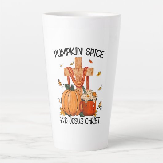 Pompoenkruid en Jezus Christus Latte Mok (Voorkant)