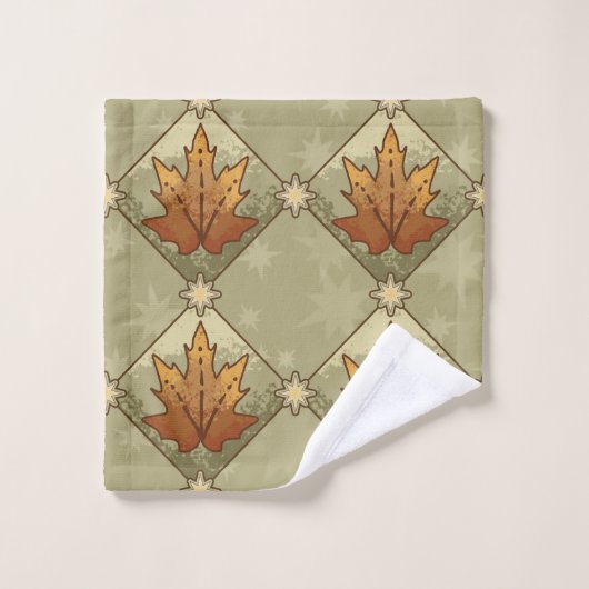 Pompoenkruid is mooi met herfstbladeren patroon bad handdoek (Wasdoekje)