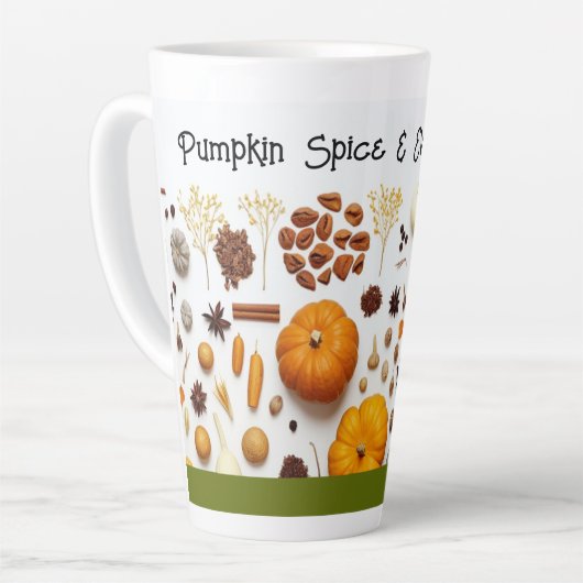 Pompoenkruid Monogram Latte Latte Mok (Linkerhoek)