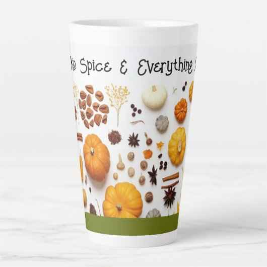 Pompoenkruid Monogram Latte Latte Mok (Voorkant)