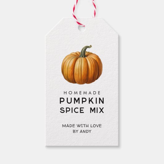 Pompoenkruidenmix pantry label cadeaulabel (Voorkant)