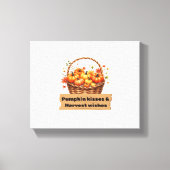Pompoenkussen & Oogstwensen Herfst Design Oversi Canvas Afdruk (Voorkant)