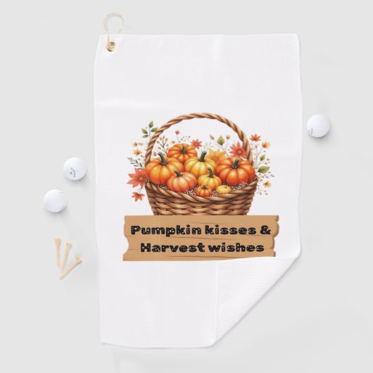 Pompoenkussen & Oogstwensen Herfst Design Oversi Golfhanddoek (Insitu)