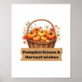 Pompoenkussen & Oogstwensen Herfst Design Oversi Poster (Voorkant)