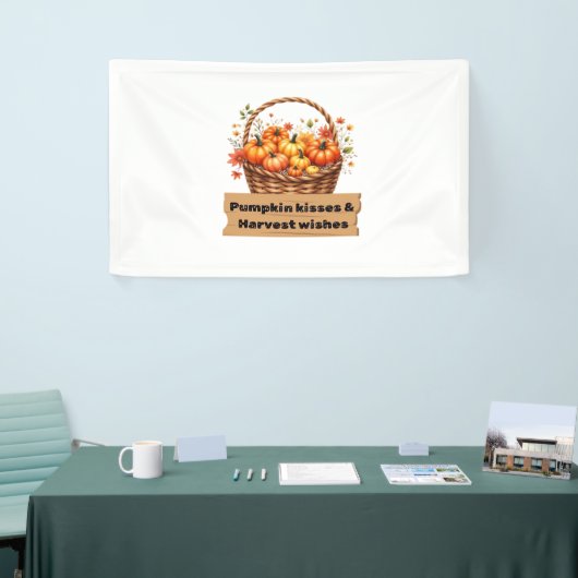 Pompoenkussen & Oogstwensen Herfst Design Oversi Spandoek (Beurs)