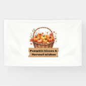 Pompoenkussen & Oogstwensen Herfst Design Oversi Spandoek (Horizontaal)