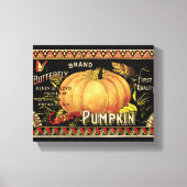 Pompoenlabel Antiek vlindermerk Canvas Afdruk (Voorkant)