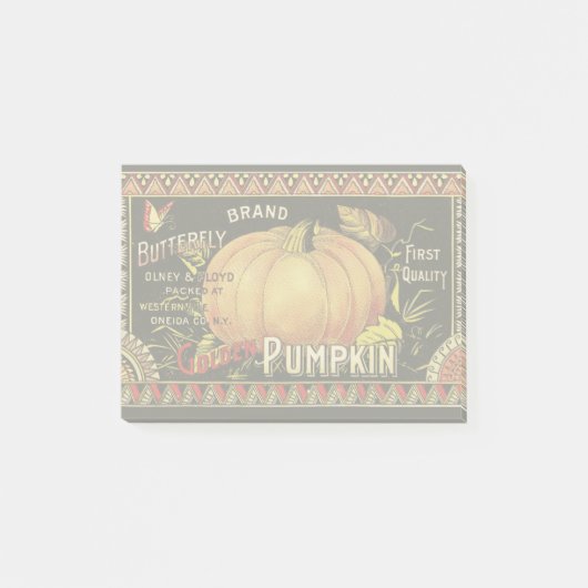 Pompoenlabel Antiek vlindermerk Post-it® Notes (Voorkant)