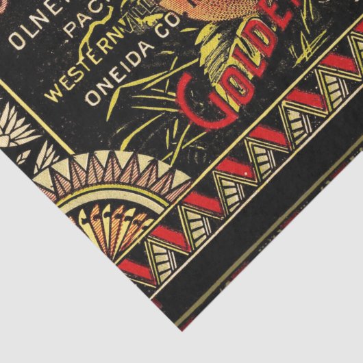 Pompoenlabel Antiek vlindermerk Tissuepapier (Detail)