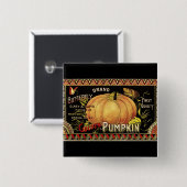 Pompoenlabel Antiek vlindermerk Vierkante Button 5,1 Cm (Voorkant /achterkant)