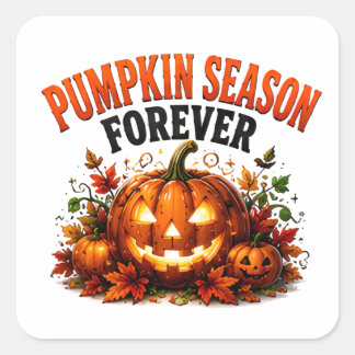 🍂 Pompoenliefhebber Halloween Seizoen Zegging 🎃 Vierkante Sticker