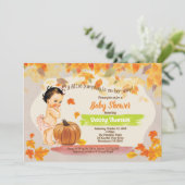 Pompoenmeisje douche  herfst kaart (Staand voorkant)