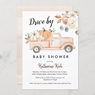 Pompoenmotor Herfst, Baby shower uitnodiging