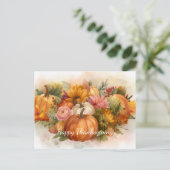 Pompoenoogst herfstkleuren feestdagenkaart (Staand voorkant)