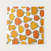 Pompoenoogst naadloos patroon. Seizoensrijpe oranj Wandkleed (Voorkant (horizontaal))