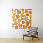 Pompoenoogst naadloos patroon. Seizoensrijpe oranj Wandkleed (In Situ (horizontaal))