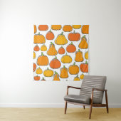 Pompoenoogst naadloos patroon. Seizoensrijpe oranj Wandkleed (In situ)