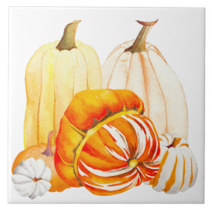 Pompoenoogst op een keramische Tegel (O) Tegeltje