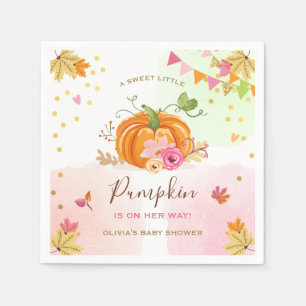 Pompoenpapier Servet Herfst Baby shower Girl Pink