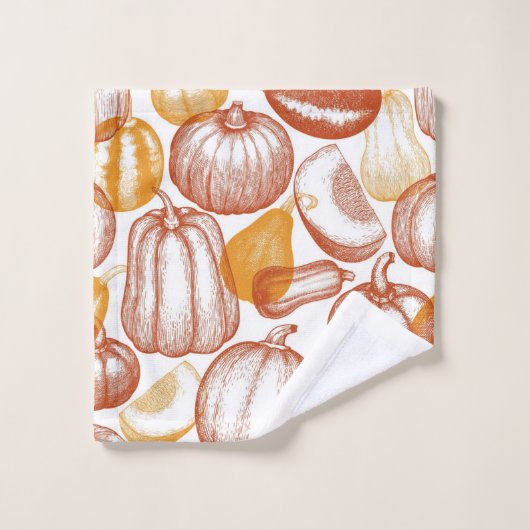 Pompoenpatroon Bad Handdoek (Wasdoekje)