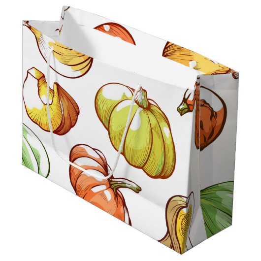 Pompoenpatroon Groot Cadeauzakje (Voorkant Gekanteld)