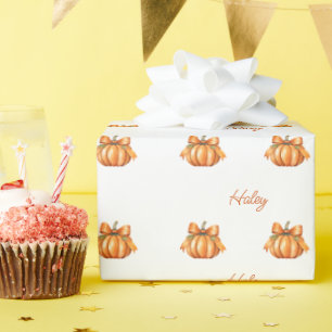 Pompoenpatroon Inpakpapier, Herfst Baby Shower Cadeaupapier