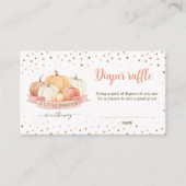 Pompoenperzik Roze Baby shower Luier Raffle Kaart (Voorkant)