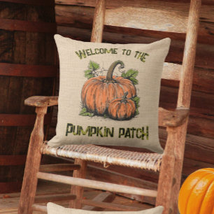 Pompoenplek Herfst Valse Jute Buitenkussen