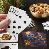 Pompoenplek Skelet Gezel Pokerkaarten (Insitu)