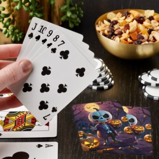 Pompoenplek Skelet Gezel Pokerkaarten