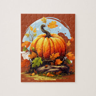 Pompoenpuzzel voor kinderen legpuzzel